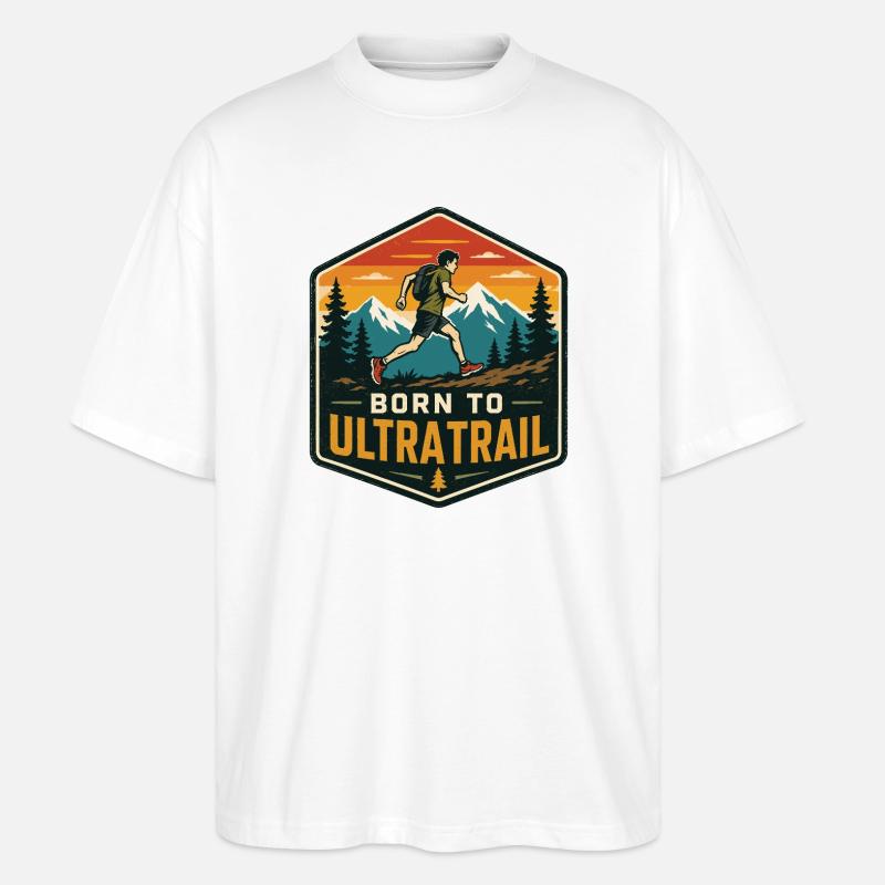 Né pour l’Ultra Trail - T-shirt bio Blaster 2.0 coupe oversize Stanley/Stella Unisexe - blanc
