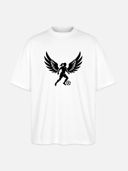 Fussballerin Fussball Silhouette - Stanley/Stella Oversized Unisex Bio T-Shirt Blaster 2.0 - Weiß