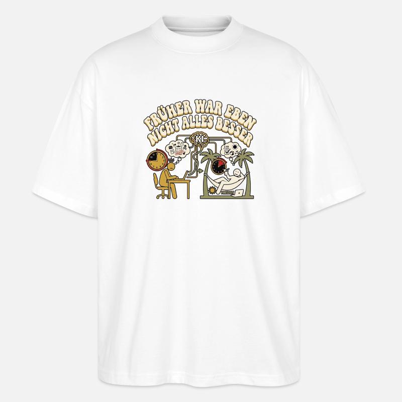 KI Liebhaber - Stanley/Stella Oversized Unisex Bio T-Shirt Blaster 2.0 - Weiß