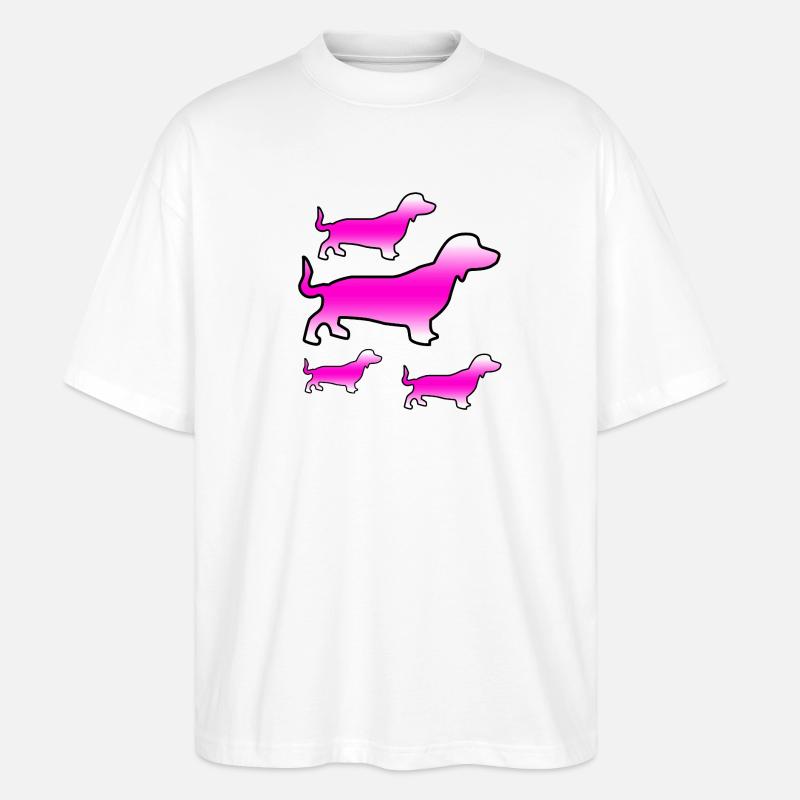 Dackel - Stanley/Stella Oversized Unisex Bio T-Shirt Blaster 2.0 - Weiß