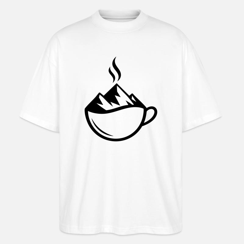 Berg Kaffee Outdoor Tasse - Stanley/Stella Oversized Unisex Bio T-Shirt Blaster 2.0 - Weiß