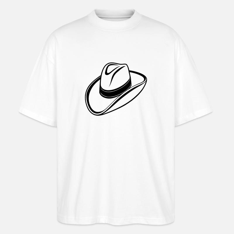 Chapeau de cow-boy - T-shirt bio Blaster 2.0 coupe oversize Stanley/Stella Unisexe - blanc