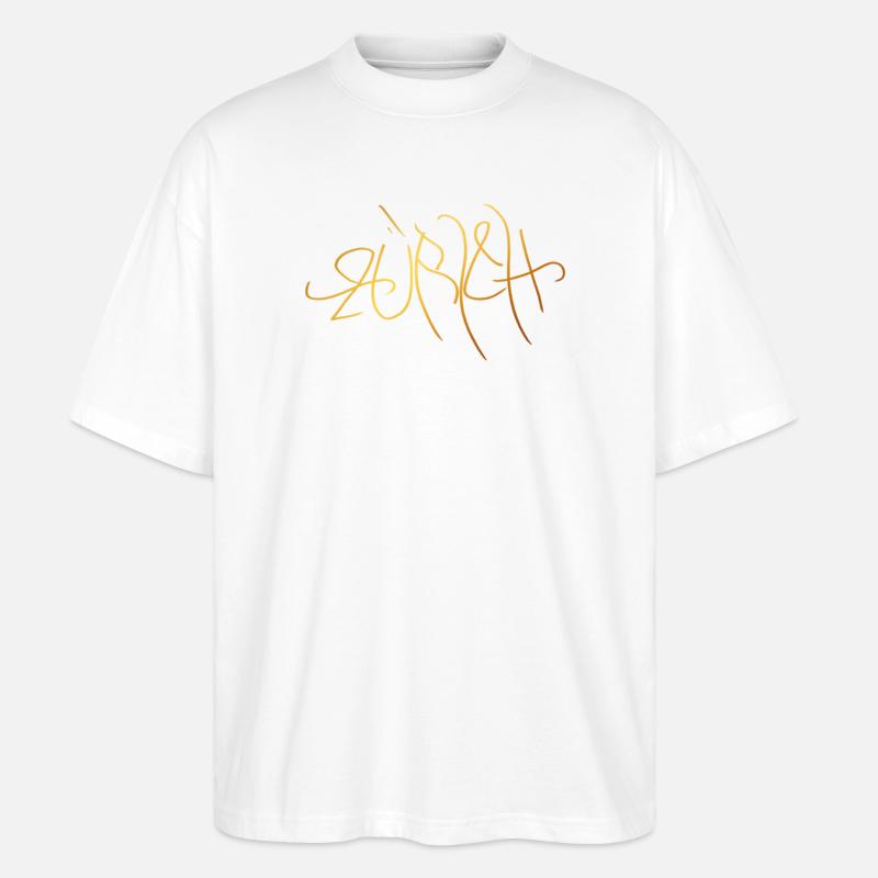 Souvenir élégant de Zurich - T-shirt bio Blaster 2.0 coupe oversize Stanley/Stella Unisexe - blanc