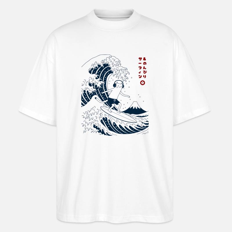 Chat Surf et Chill - T-shirt bio Blaster 2.0 coupe oversize Stanley/Stella Unisexe - blanc