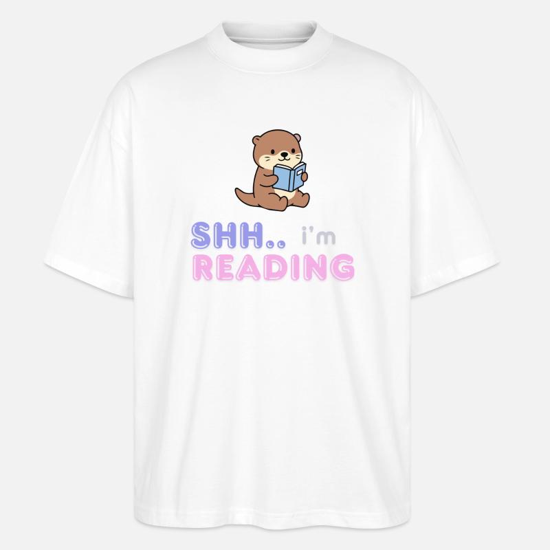 Otter Reading Buddy - T-shirt bio Blaster 2.0 coupe oversize Stanley/Stella Unisexe - blanc