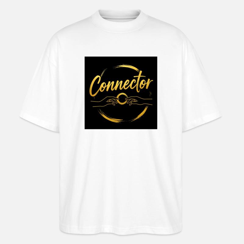 Mains de connexion dorées - T-shirt bio Blaster 2.0 coupe oversize Stanley/Stella Unisexe - blanc