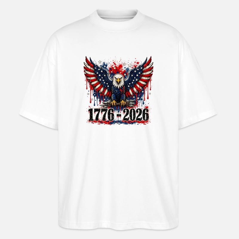 Eagle Patriot 1776–2026 - T-shirt bio Blaster 2.0 coupe oversize Stanley/Stella Unisexe - blanc