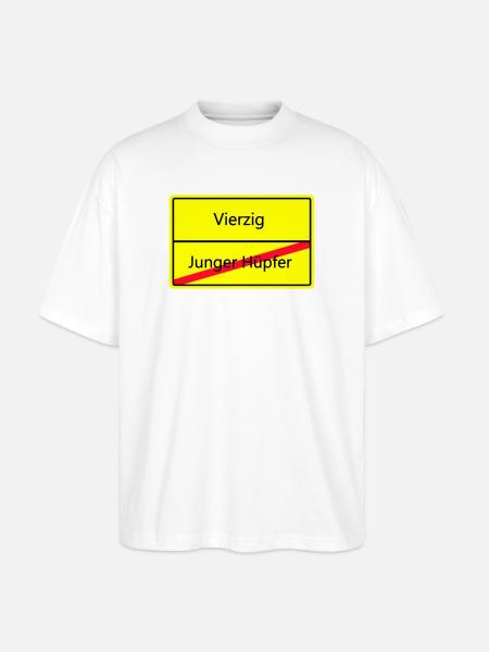 ortsschild_vierzig - Stanley/Stella Oversized Unisex Bio T-Shirt Blaster 2.0 - Weiß