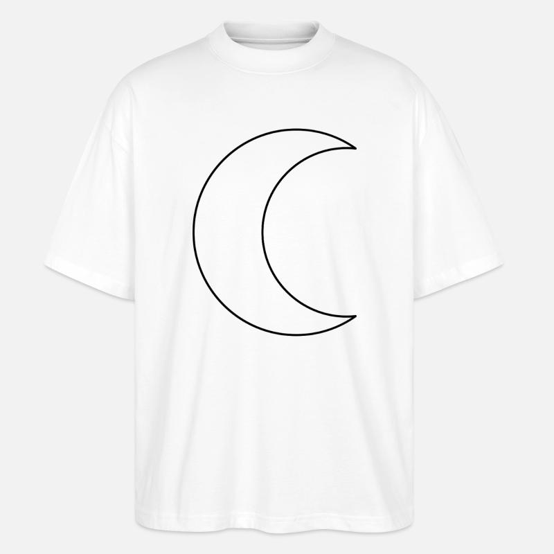 Halbmond-Umriss - Stanley/Stella Oversized Unisex Bio T-Shirt Blaster 2.0 - Weiß