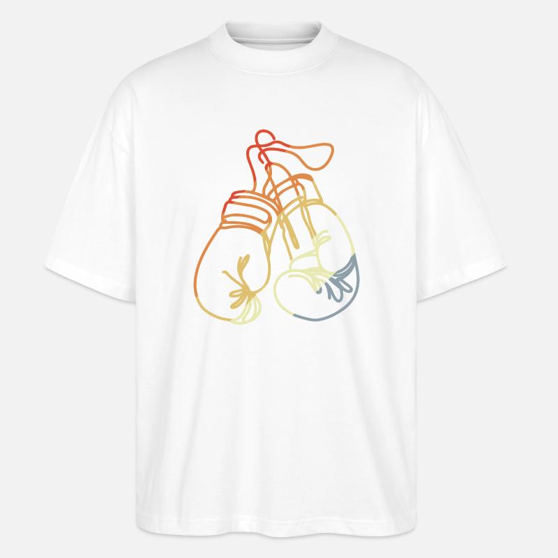 Boxhandschuhe Retro Style - Stanley/Stella Oversized Unisex Bio T-Shirt Blaster 2.0 - Weiß