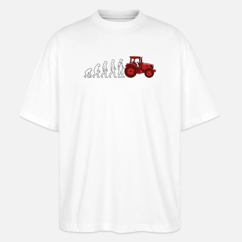 Evolution Farmer Farmer Traktor - Stanley/Stella Oversized Unisex Bio T-Shirt Blaster 2.0 - Weiß