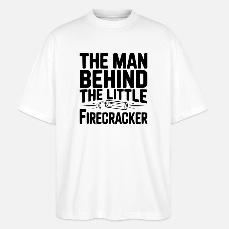 Der Mann hinter dem kleinen Feuerwerkskörper - Stanley/Stella Oversized Unisex Bio T-Shirt Blaster 2.0 - Weiß