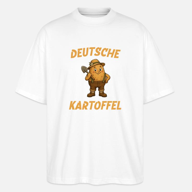 Deutsche Kartoffel mit Schaufel - Stanley/Stella Oversized Unisex Bio T-Shirt Blaster 2.0 - Weiß