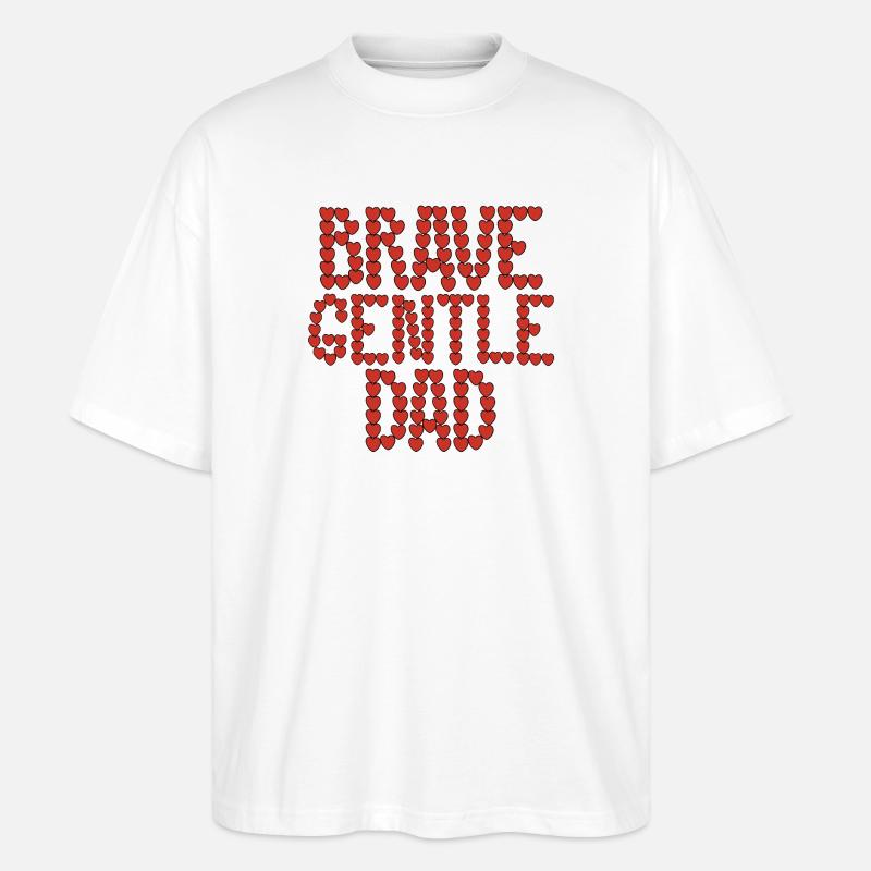 Papa courageux et doux - T-shirt bio Blaster 2.0 coupe oversize Stanley/Stella Unisexe - blanc