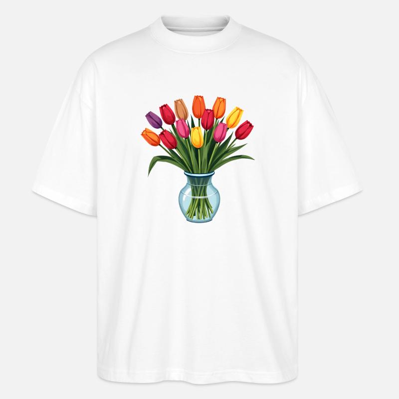 Tulipes - T-shirt bio Blaster 2.0 coupe oversize Stanley/Stella Unisexe - blanc