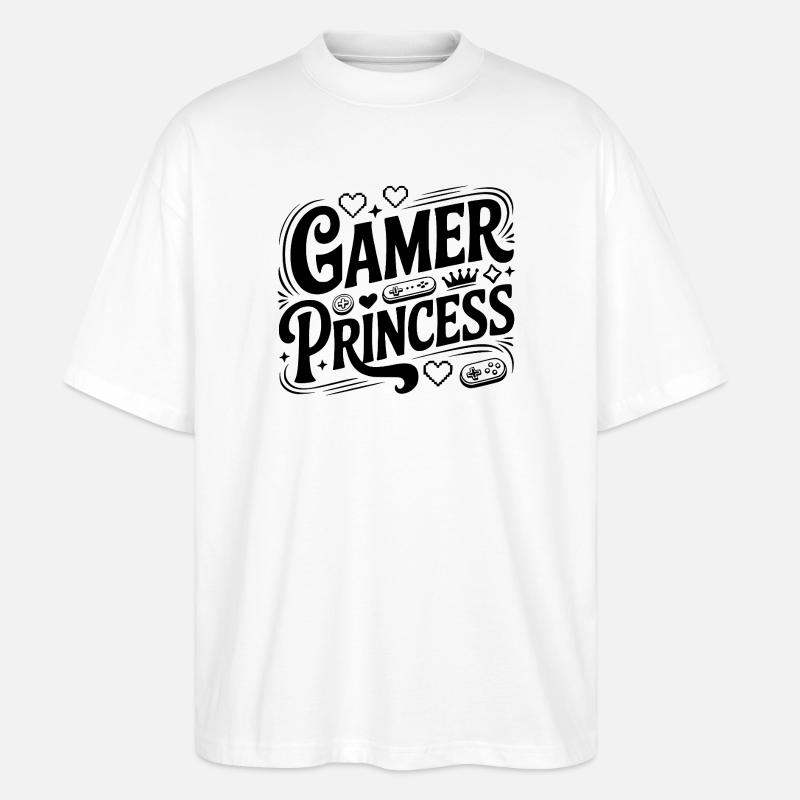 Princesse Gamer - T-shirt bio Blaster 2.0 coupe oversize Stanley/Stella Unisexe - blanc