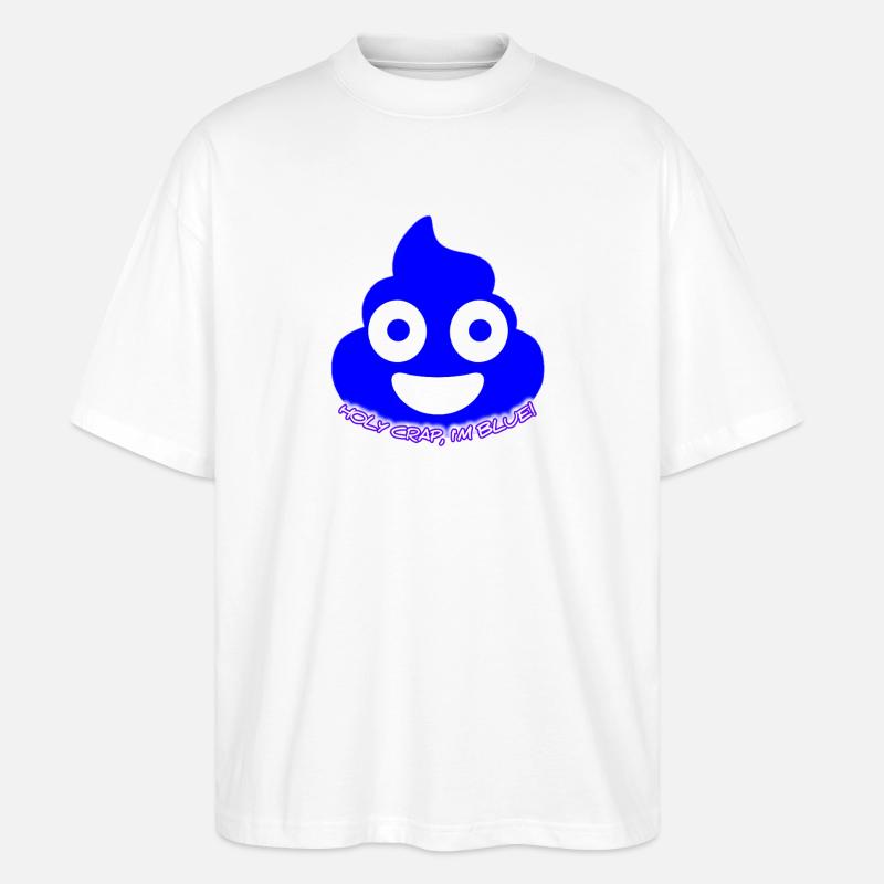 Éclat bleu des crottes - T-shirt bio Blaster 2.0 coupe oversize Stanley/Stella Unisexe - blanc