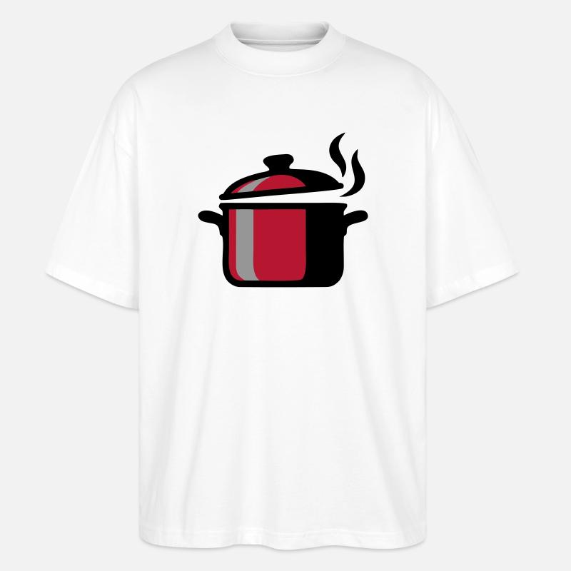 Cuisinière Cuisinière Logo du restaurant - T-shirt bio Blaster 2.0 coupe oversize Stanley/Stella Unisexe - blanc