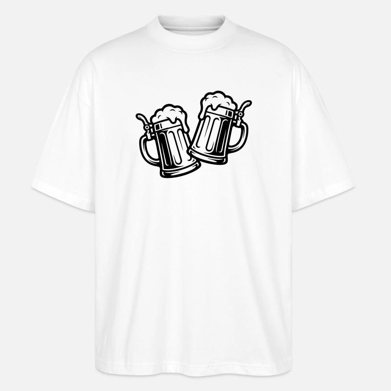 Bier Prost Symbol - Stanley/Stella Oversized Unisex Bio T-Shirt Blaster 2.0 - Weiß
