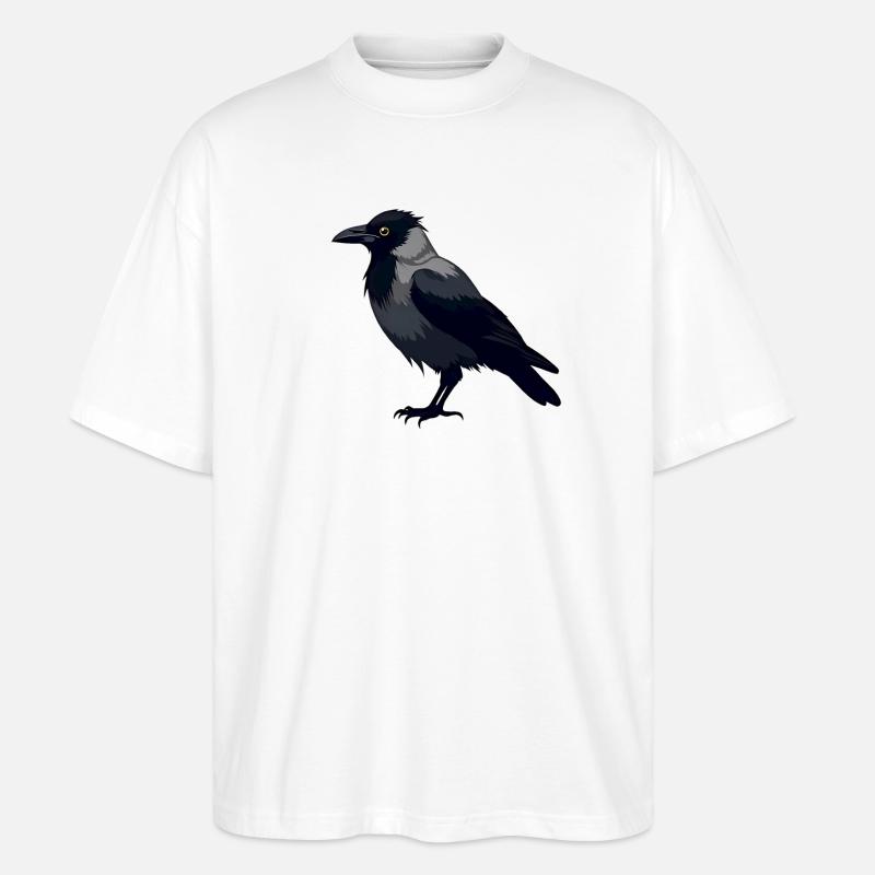 Corbeau noir - T-shirt bio Blaster 2.0 coupe oversize Stanley/Stella Unisexe - blanc