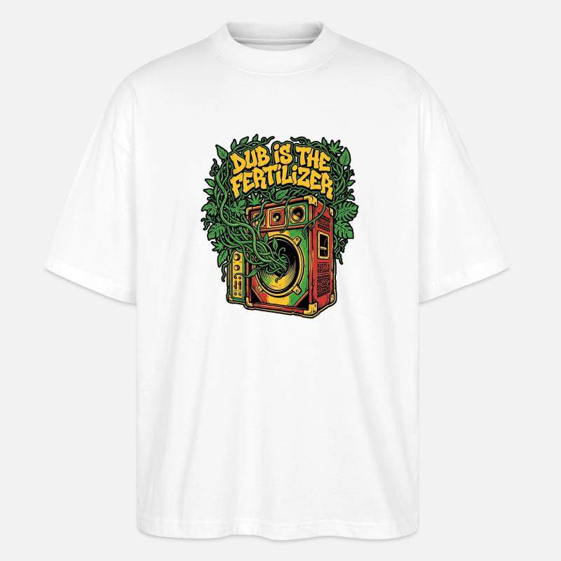 Dub Reggae Soil - Stanley/Stella Oversized Unisex Organic T-shirt Blaster 2.0 - white