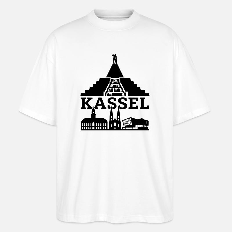 Kassel Wahrzeichen Silhouette - Stanley/Stella Oversized Unisex Bio T-Shirt Blaster 2.0 - Weiß