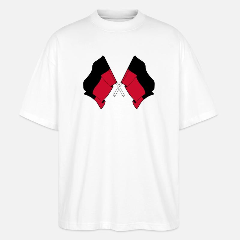 Drapeaux croisés de Nimègue - T-shirt bio Blaster 2.0 coupe oversize Stanley/Stella Unisexe - blanc