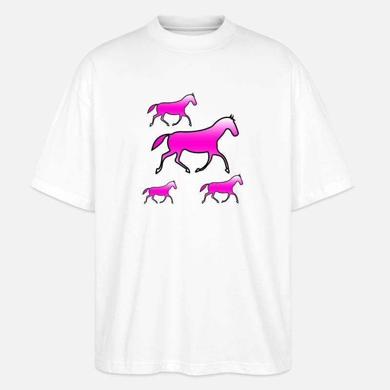 Pferde - Stanley/Stella Oversized Unisex Bio T-Shirt Blaster 2.0 - Weiß