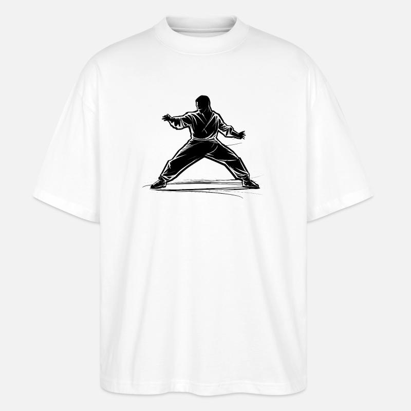 Sketch de karaté - T-shirt bio Blaster 2.0 coupe oversize Stanley/Stella Unisexe - blanc