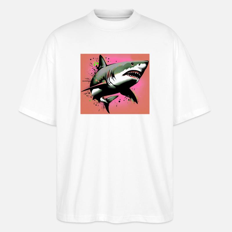 Requin - T-shirt bio Blaster 2.0 coupe oversize Stanley/Stella Unisexe - blanc