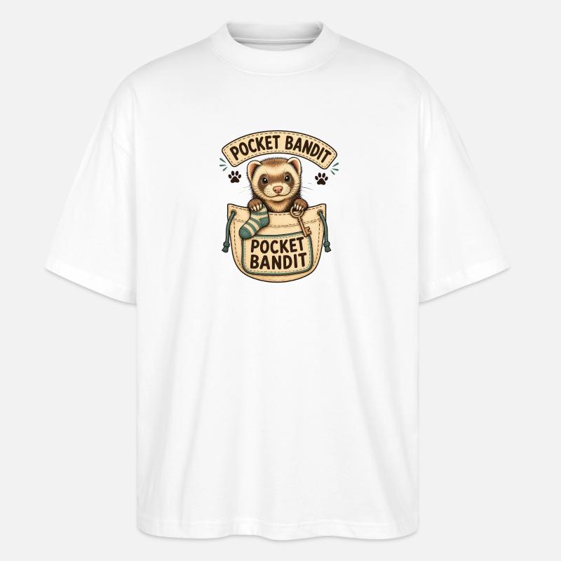 POCKET BANDIT - Stanley/Stella Oversized Unisex Bio T-Shirt Blaster 2.0 - Weiß