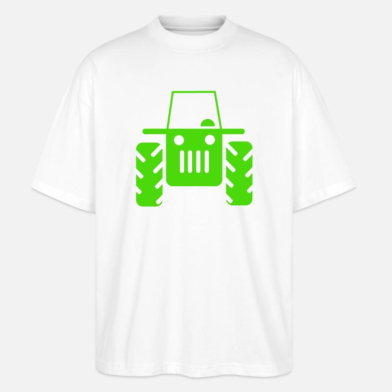 Retro Traktor  - Stanley/Stella Oversized Unisex Bio T-Shirt Blaster 2.0 - Weiß