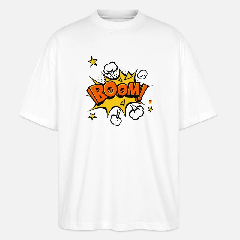 Boom Comic Explosion - Stanley/Stella Oversized Unisex Organic T-shirt Blaster 2.0 - white