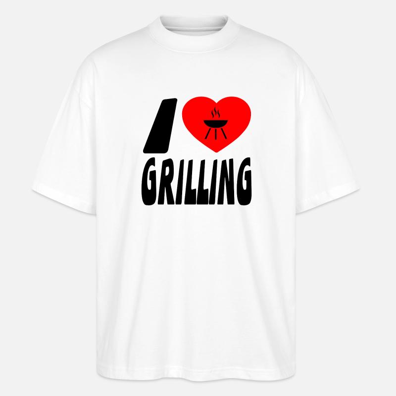 Grillen - Stanley/Stella Oversized Unisex Bio T-Shirt Blaster 2.0 - Weiß
