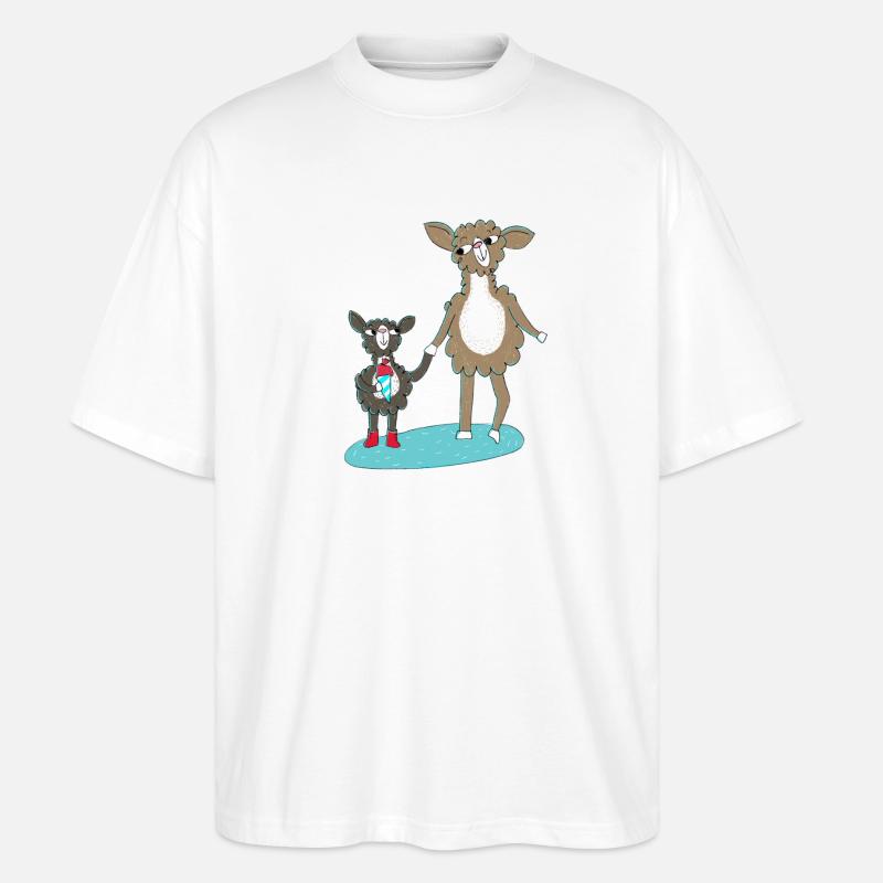 Lama Einschulung - Stanley/Stella Oversized Unisex Bio T-Shirt Blaster 2.0 - Weiß