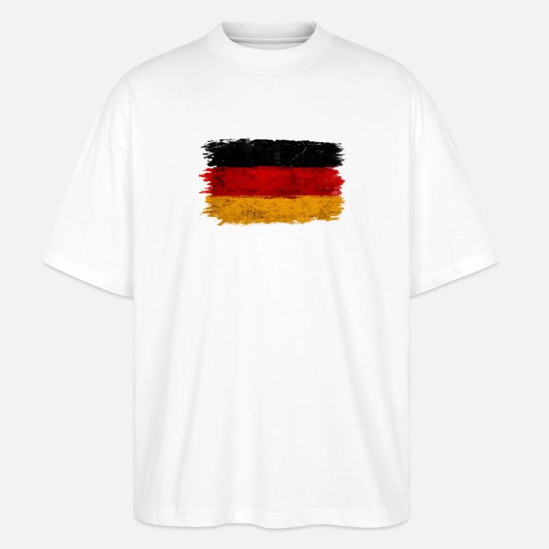 Drapeau allemand - T-shirt bio Blaster 2.0 coupe oversize Stanley/Stella Unisexe - blanc