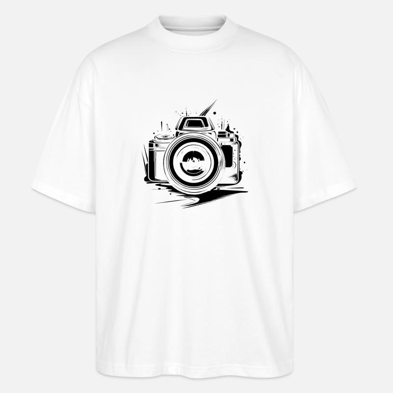 Caméra - T-shirt bio Blaster 2.0 coupe oversize Stanley/Stella Unisexe - blanc
