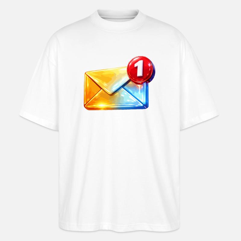 Erste Abzeichen-E-Mail - Stanley/Stella Oversized Unisex Bio T-Shirt Blaster 2.0 - Weiß