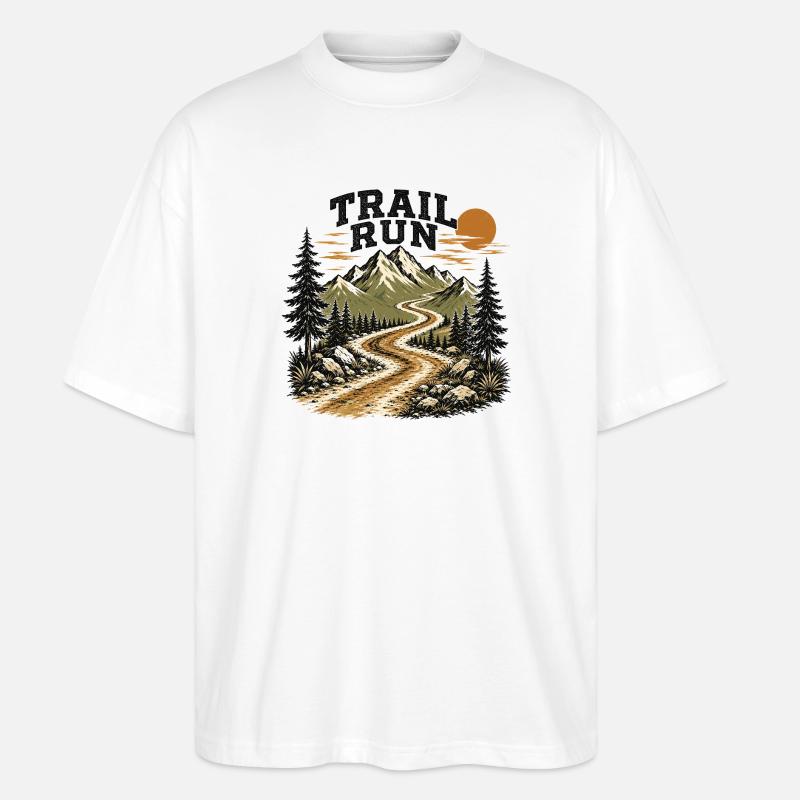 Course sur sentier - T-shirt bio Blaster 2.0 coupe oversize Stanley/Stella Unisexe - blanc