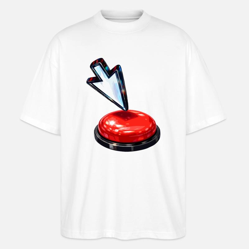 Bouton flèche vers le bas - T-shirt bio Blaster 2.0 coupe oversize Stanley/Stella Unisexe - blanc
