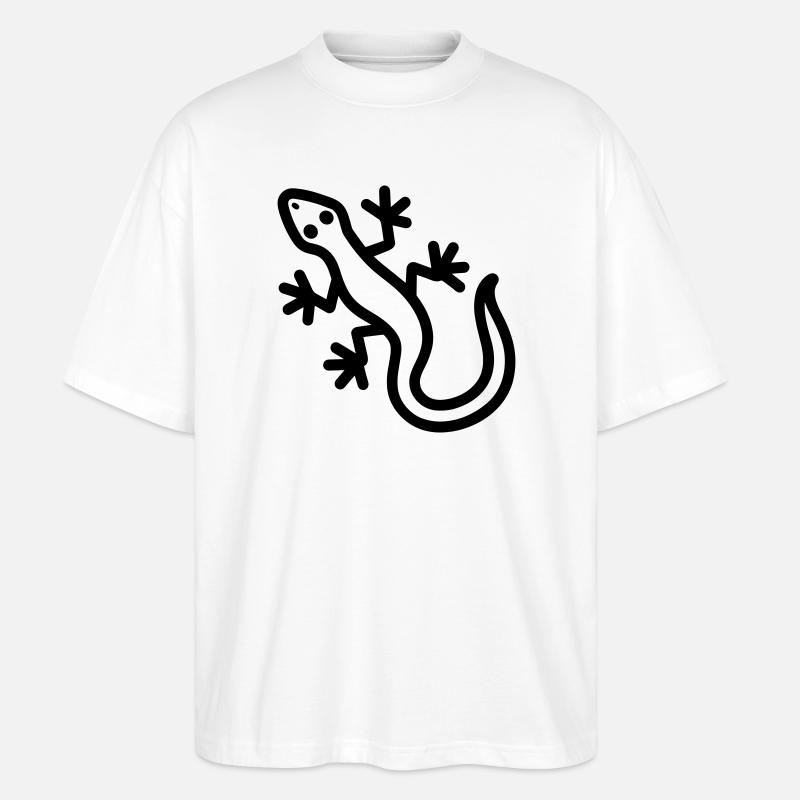 Eidechse - Stanley/Stella Oversized Unisex Bio T-Shirt Blaster 2.0 - Weiß