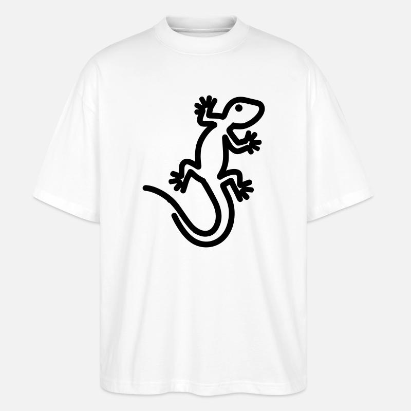 Eidechse - Stanley/Stella Oversized Unisex Bio T-Shirt Blaster 2.0 - Weiß