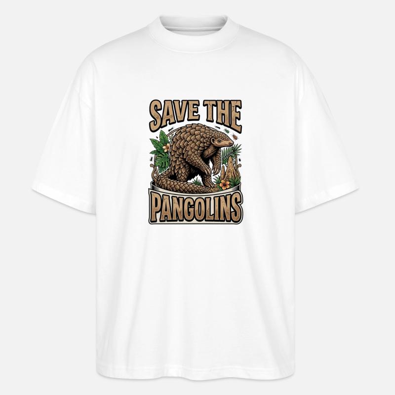 Rette Pangoline – Pangolin Schutz - Stanley/Stella Oversized Unisex Bio T-Shirt Blaster 2.0 - Weiß