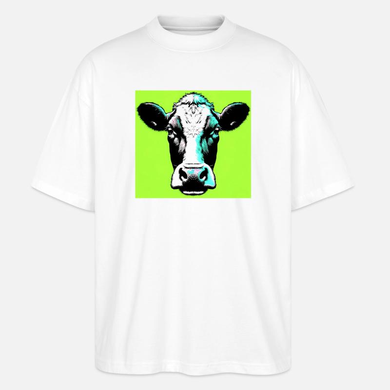 Kuh - Stanley/Stella Oversized Unisex Bio T-Shirt Blaster 2.0 - Weiß
