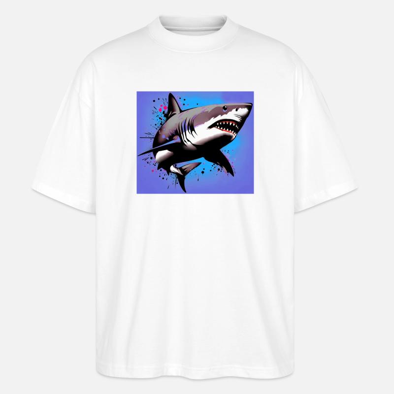 Requin - T-shirt bio Blaster 2.0 coupe oversize Stanley/Stella Unisexe - blanc