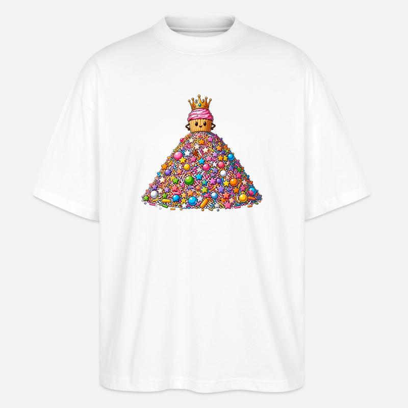 Kronen Cupcake Zuckergipfel - Stanley/Stella Oversized Unisex Bio T-Shirt Blaster 2.0 - Weiß