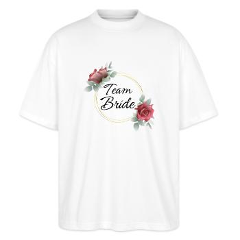 Team Bride Matching - Stanley/Stella Oversized Unisex Organic T-shirt Blaster 2.0 - white - Front - Alina (178cm) & Michal (187cm)