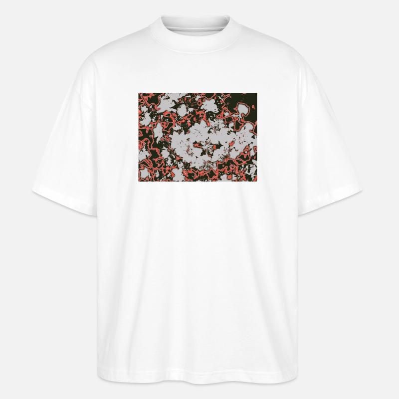 Red Nebula Abstract Pattern - Stanley/Stella Oversized Unisex Organic T-shirt Blaster 2.0 - white