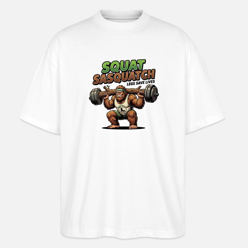 Puissance de squat Sasquatch - T-shirt bio Blaster 2.0 coupe oversize Stanley/Stella Unisexe - blanc