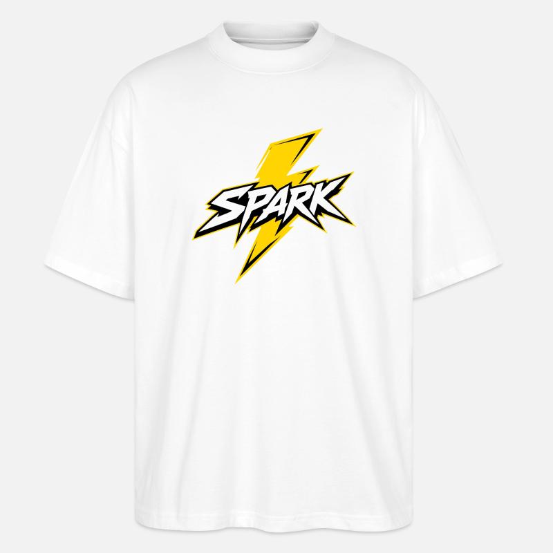Spark Blitz Comic Logo - Stanley/Stella Oversized Unisex Bio T-Shirt Blaster 2.0 - Weiß